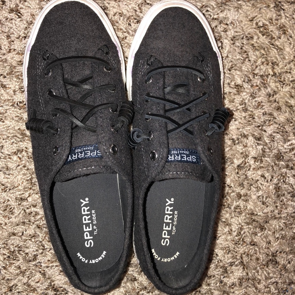 dark grey sperry’s